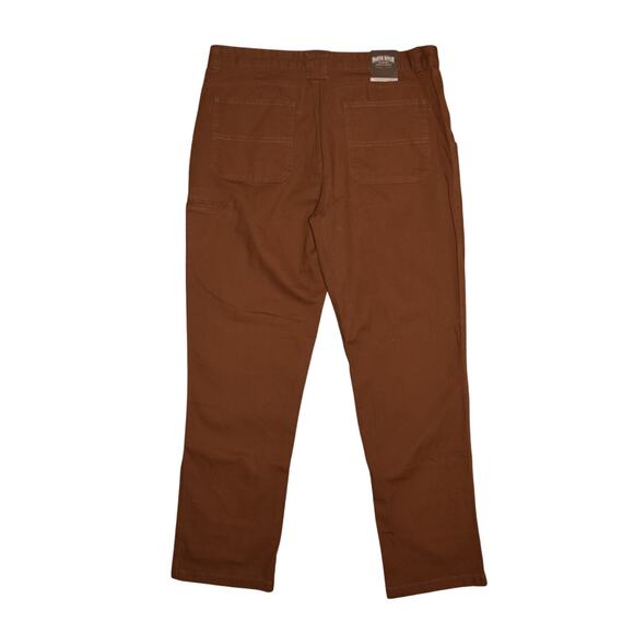 NORTH RIVER NEW $60 Brown Stretch Canvas Straight Leg Pants Workwear Men's 32/34 - Picture 2 of 4